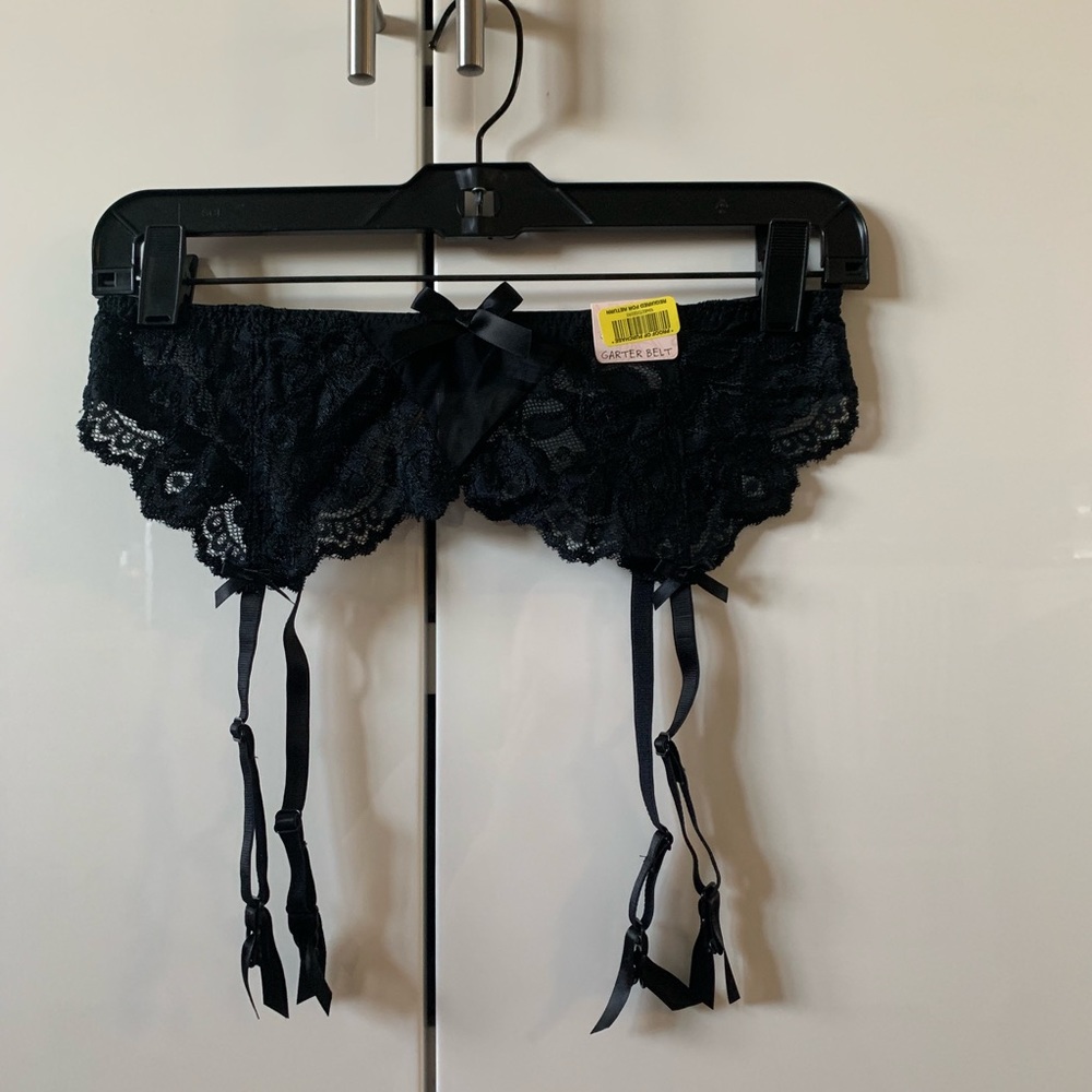 👠Sexy Cabernet black lace Garter Belt adjustable